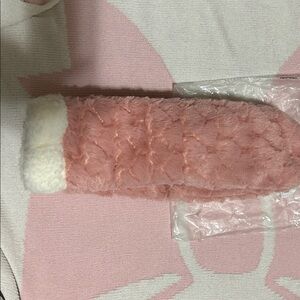 Pink and White Fuzzy Socks